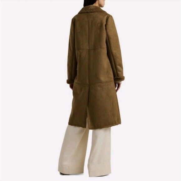 Lauren Ralph Lauren Faux Sherpa Suede Double Breasted Coat Long Heavy Sz 2XL - Picture 3 of 16